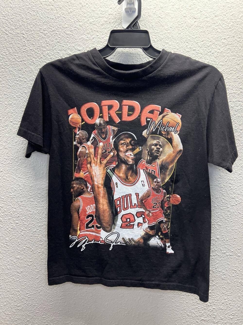 Michael Jordan T-Shirt Black Mens Medium Chicago Bulls Basketball NBA